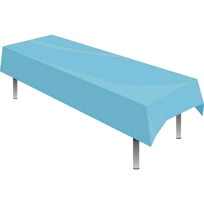 LIGHT BLUE PLASTIC TABLECOVER