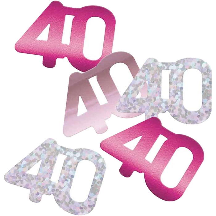 5Oz Glitz Pink 40Th Birthday Confetti