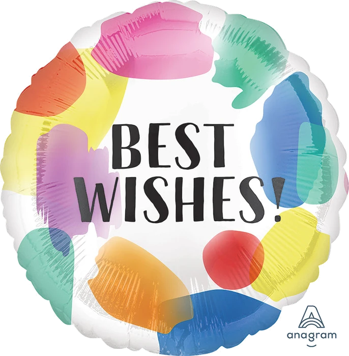 18In Best Wishes Painted Swoosh Foil