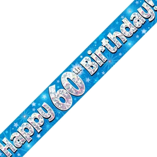 9FT 60TH BIRTHDAY BLUE BANNER