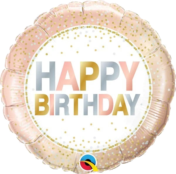 18IN B/DAY METALLIC DOTS FOIL BALLOON