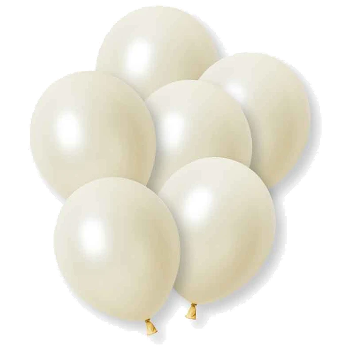 8PK 12in IVORY PEARLISED BALL