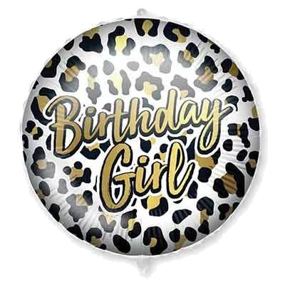 18In Birthday Girl Leopard Foil Balloon