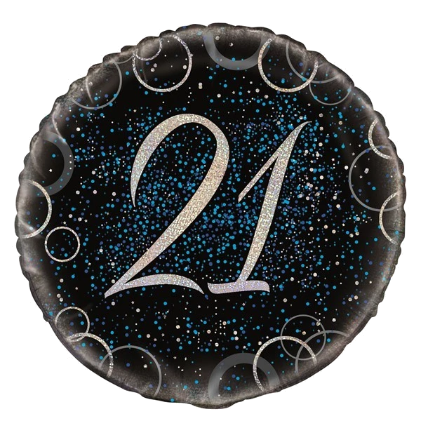 18IN BLUE PRISMATIC 21ST FOIL BALLOON