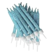 (12) 7.5Cm Pale Blue Glitter Candles