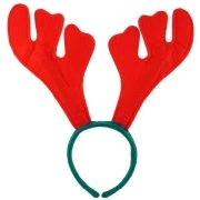 Red Reindeer Antlers On Headband