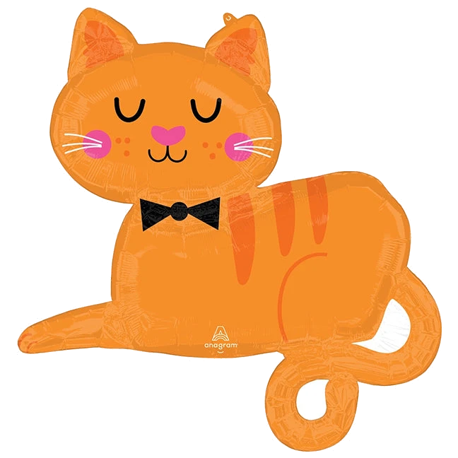 Orange Tabby Cat Shaped Foil