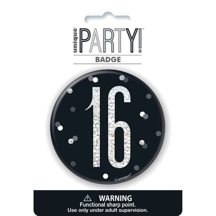 3In Black Glitz 16 Badge