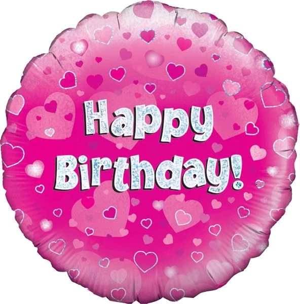 18In Happy Bday Pink Foil Balloon