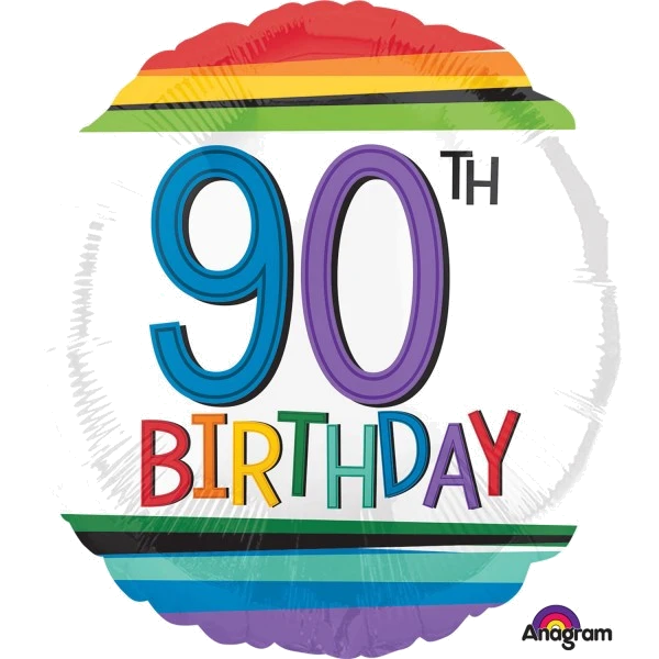 RAINBOW 90TH BIRTHDAY FOIL BALLOON