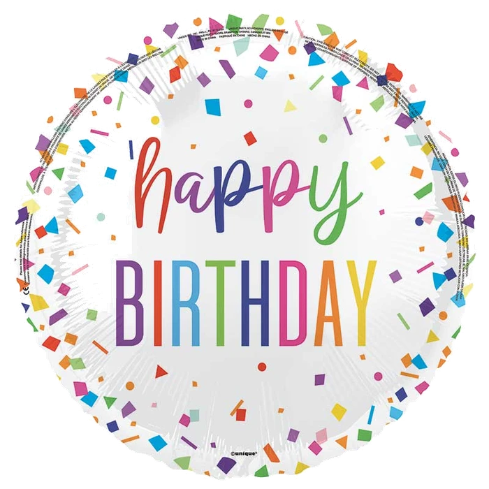 18in BRIGHT CONFETTI HAPPY B