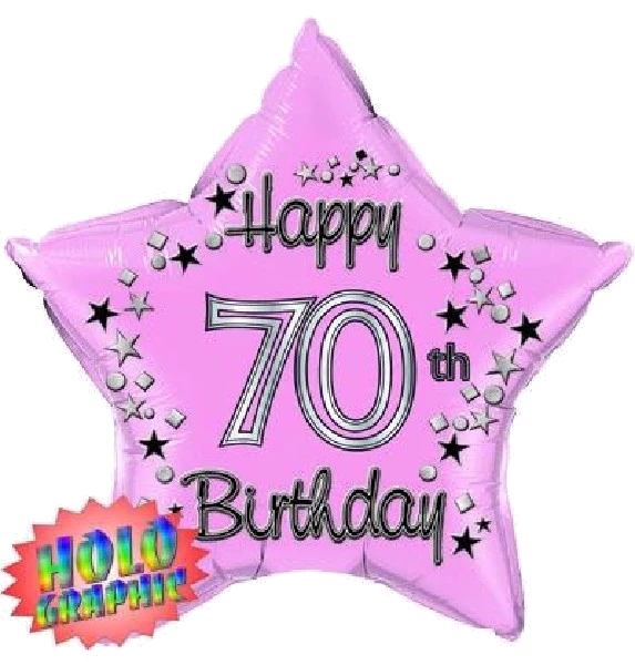 22IN 70TH PINK FOIL BALLOON