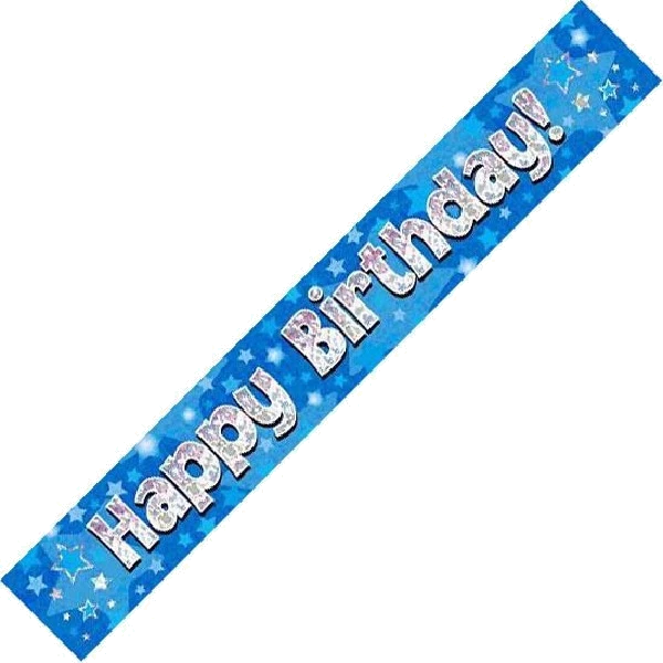9FT BLUE HOLO. HAPPY B/DAY BANNER
