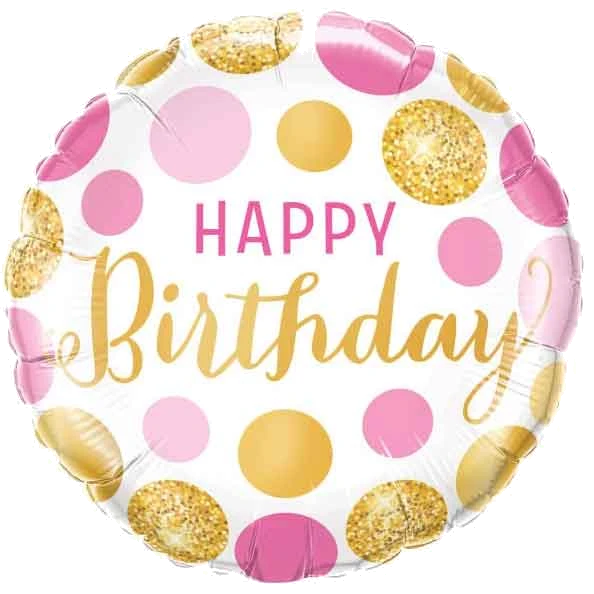 18In Pink And Gold Birthday Foil Ba