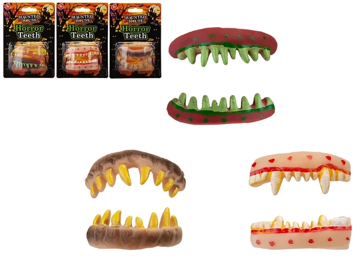 Single Horror Teeth On Blister - 3 Assorted