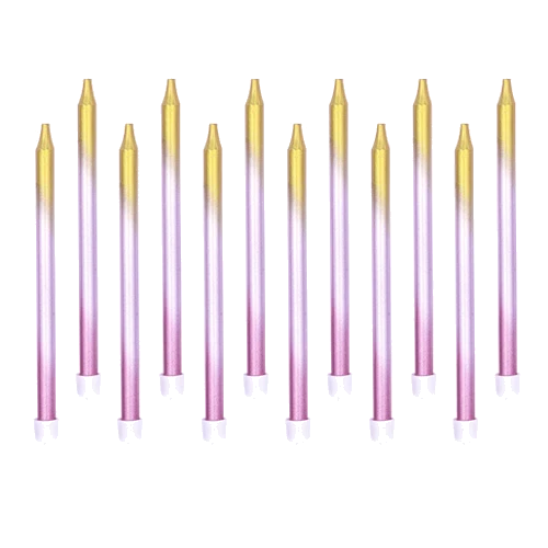 12Pk Rose Gold Ombre Candles