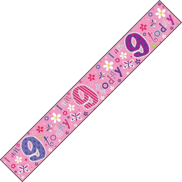 9FT AGE 9 GIRL WALL BANNER