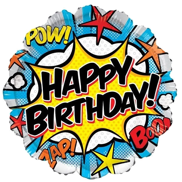 18IN BIRTHDAY COMIC FOIL BALLOON