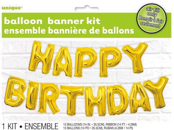 14In Gold Happy Birthday Letter Kit