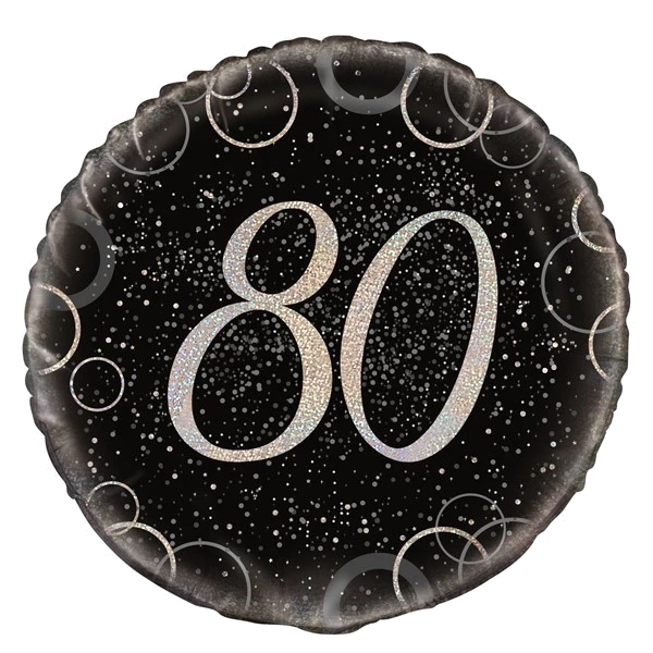 18IN BLACK PRISMATIC 70TH FOIL BALLOON