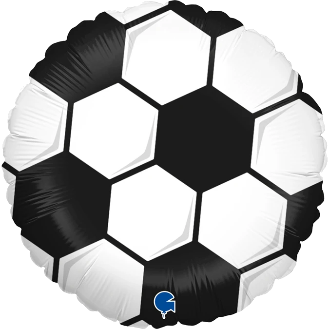 18In Black And White Football Foil Balloon
