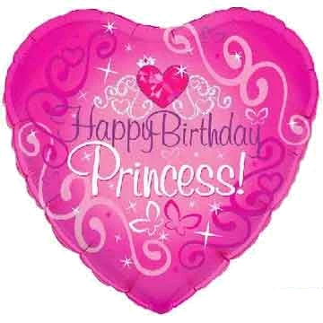 18In Happy Bday Princess Foil