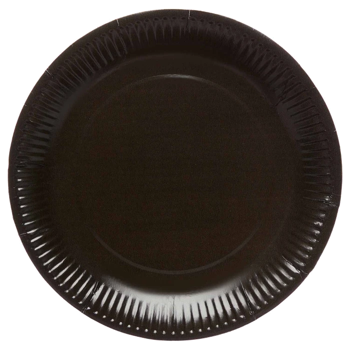 8Pk 23Cm Charcoal Black Paper Plates