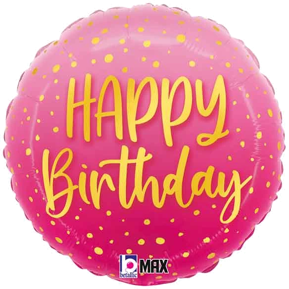18in PINK HAPPY BIRTHDAY FOIL BALLOON