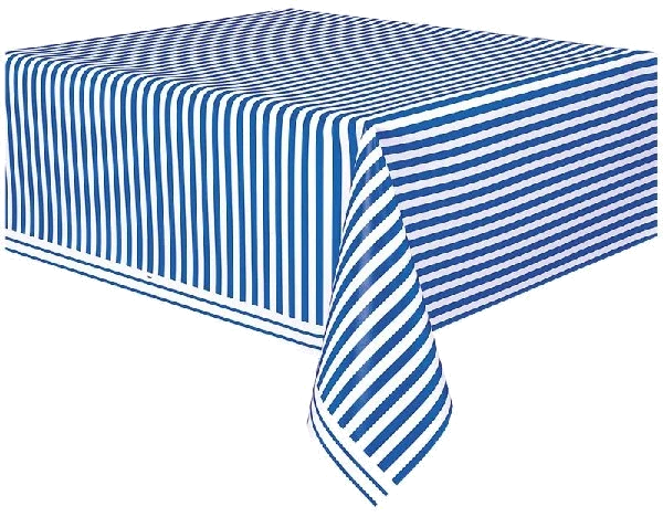 54X108IN BLUE STRIPES TABLECOVER