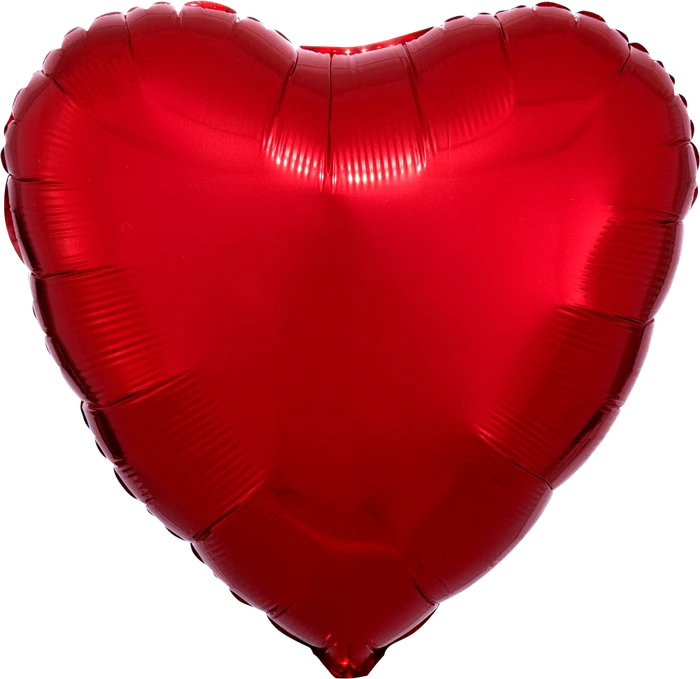 18In Metallic Red Heart Foil