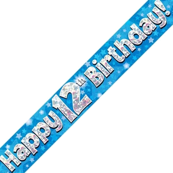 9FT 12TH BIRTHDAY BLUE BANNER