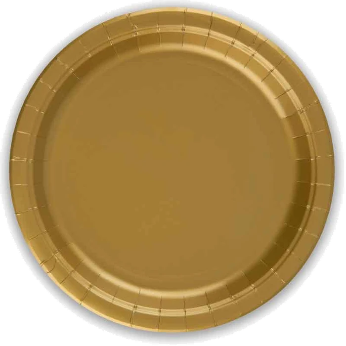 8Pk 23Cm Gold Paper Plates