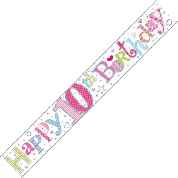 9FT AGE 10 GIRL WALL BANNER