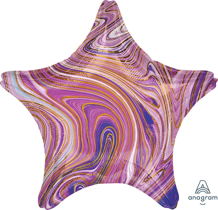 18In Purple Marblez Star Foil