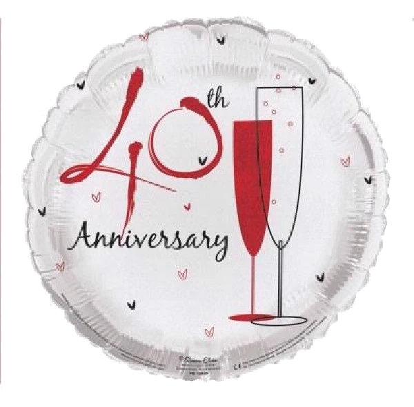 40TH ANNIVERSARY 18IN FOIL BALLOON