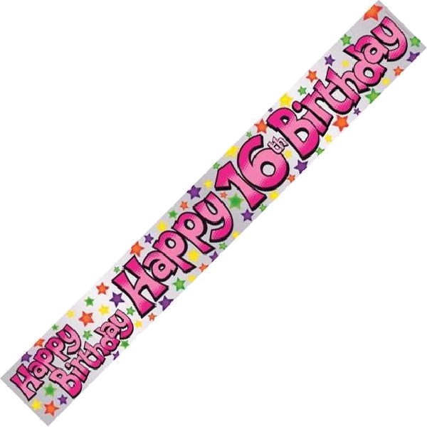 9FT 16TH B/DAY GIRL HOLO BANNER