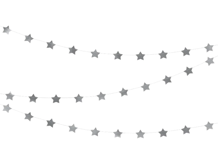 3.6M Silver Stars Garland