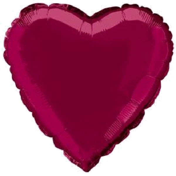 Burgundy Heart 18In Foil Balloon