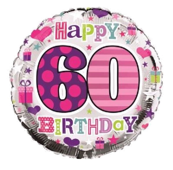 60TH FEMALE 18IN FOIL BALLOON