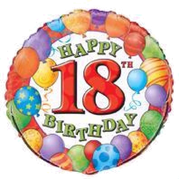 18TH B/DAY 18IN FOIL BALLOON