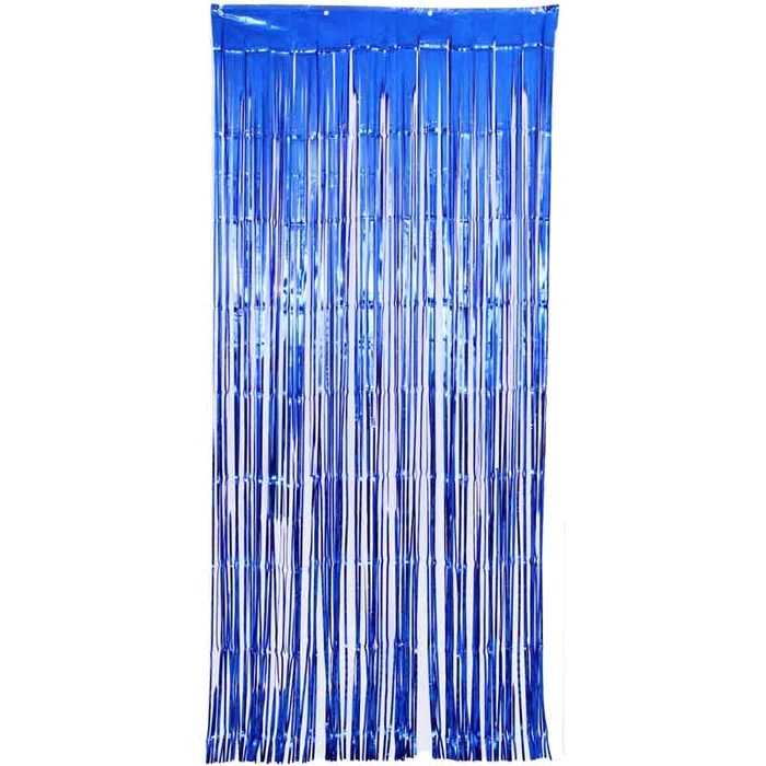 Metallic Blue Foil Door Curtain