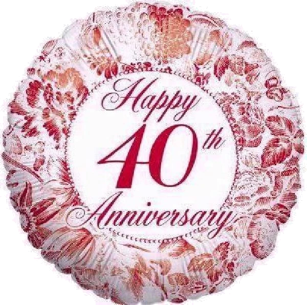 18IN 40TH ANNIVERSARY FOIL BALLOON