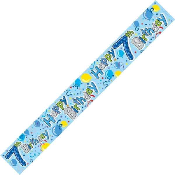 7TH BIRTHDAY BOY HOLO 9FT BANNER