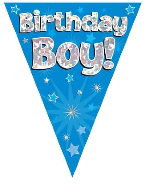 3.9M Birthday Boy Blue Party Bunting