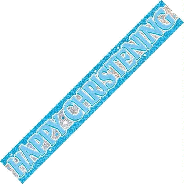12FT BLUE CHRISTENING PRISMATIC BANNER