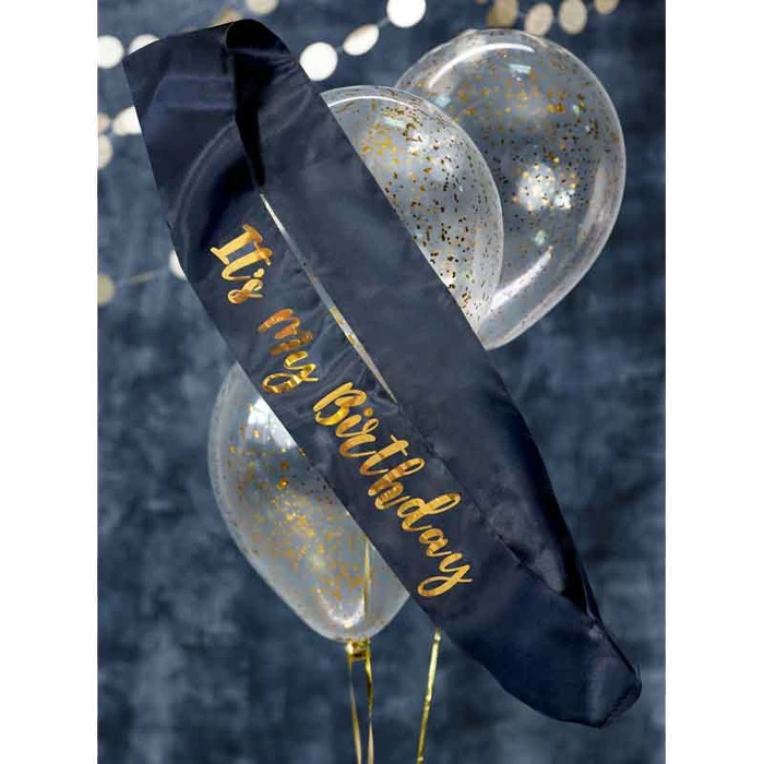 Navy Its My Birthday Sash