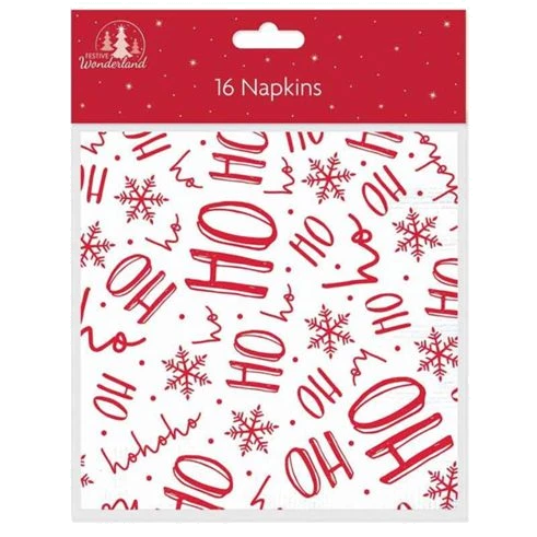 16Pk Ho Ho Ho Paper Napkins