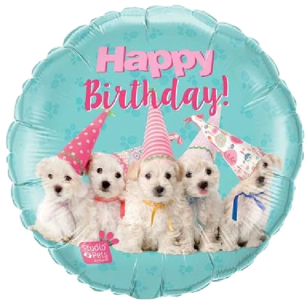 18IN B/DAY PUPPIES FOIL BALLOON