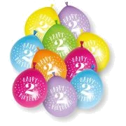 (10) 12In asst colour 2nd bday Balloons