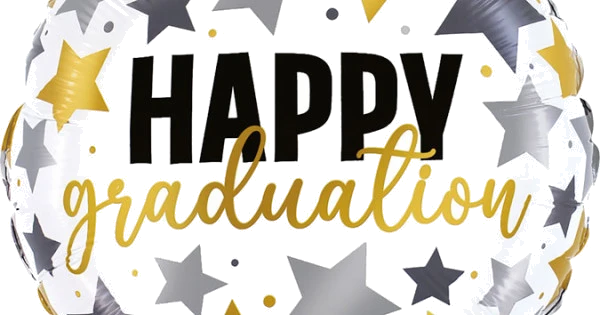 18In Graduation Metallic Stars Foil Balloon